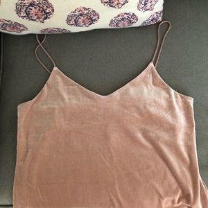 Pink velvet tank top